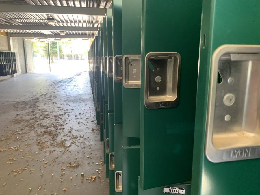 Lockers will remain empty for the first weeks of the school year, and likely the first semester. Students received their schedules for distance learning, and await the start of Zoom courses.