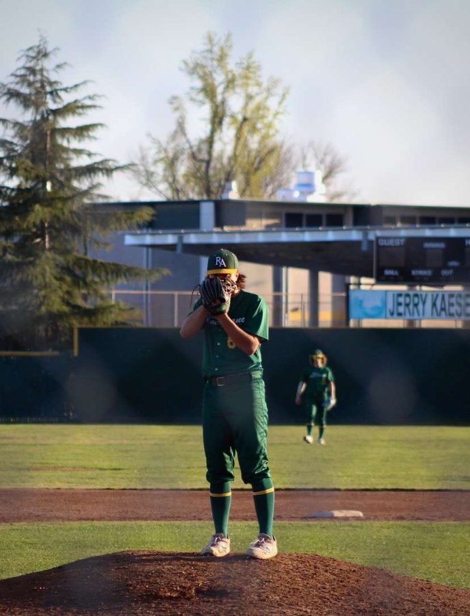 Christenson prepares to pitch the ball. Picture provided by him.