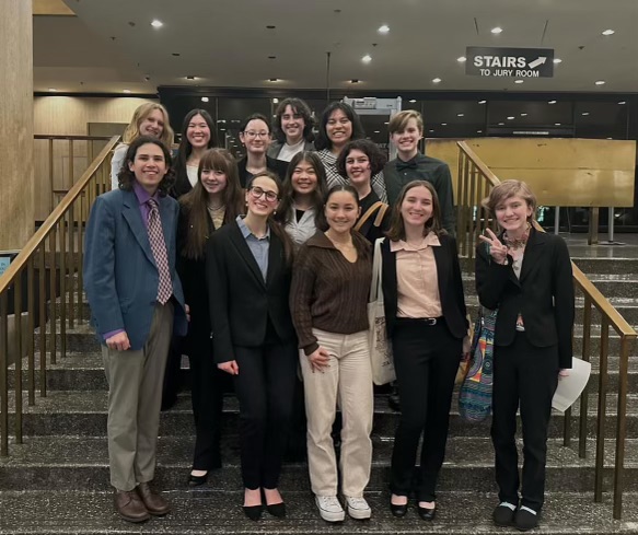 The Mock Trial team inside the Gordon B. Schaber courthouse in Downtown Sacramento after their Jan. 25 competition.