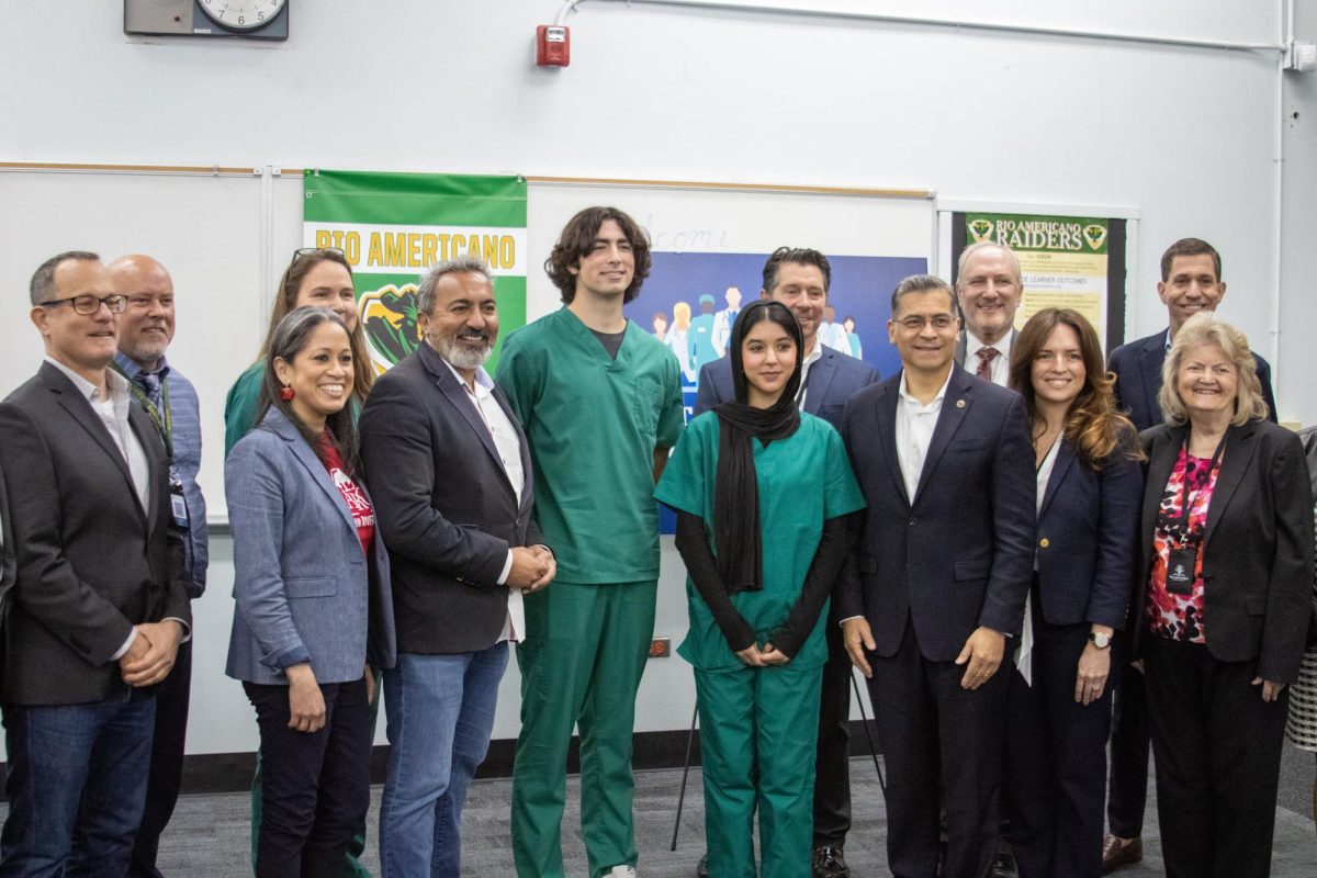 HHS Secretary Xavier Becerra and US Rep. Ami Bera visit Rio Americano High School Medical Careers Program on April 8, 2024.