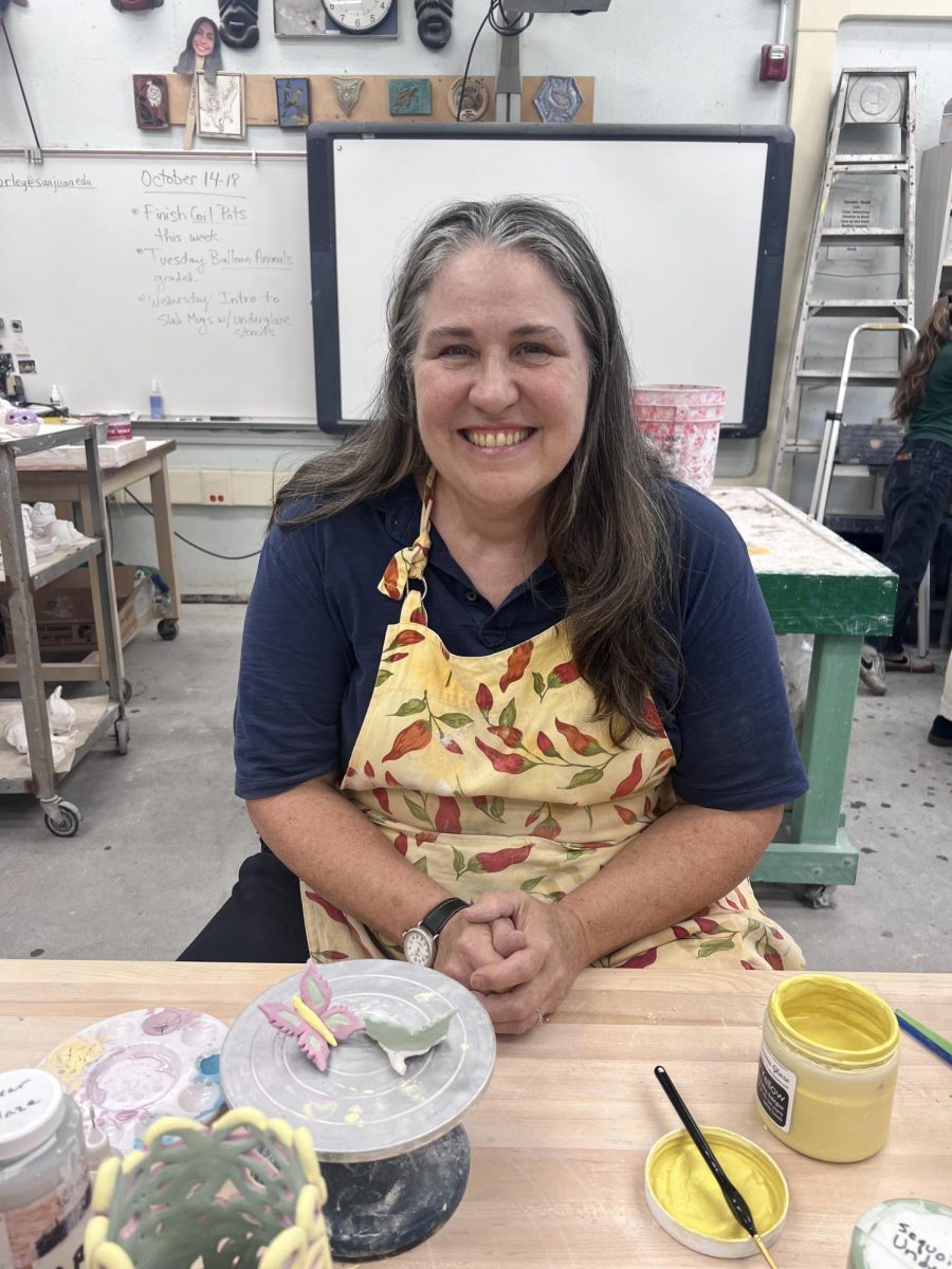 Rio ceramics teacher Rene Worley in her classroom.