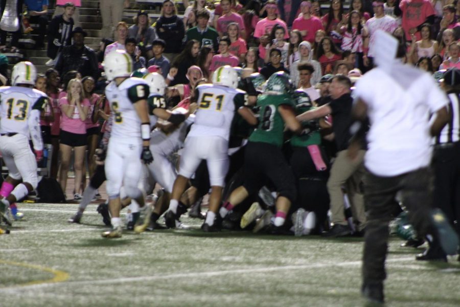 A fight broke out before halftime, which ended the game with the Raiders up 42-7.