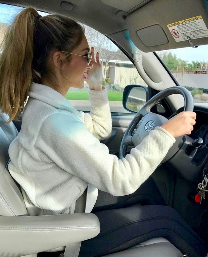 Junior Sophia Papantoniadias drives to school after obtaining her driver’s license.