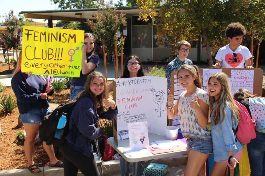 Members of the Feminism Club work hard to promote their club during Rush Week.