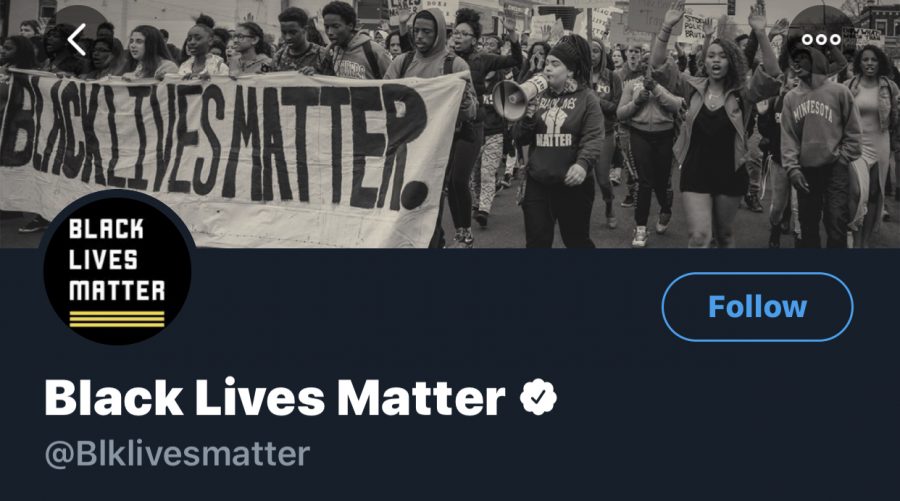 A screenshot of the Black Lives Matter official Twitter account.