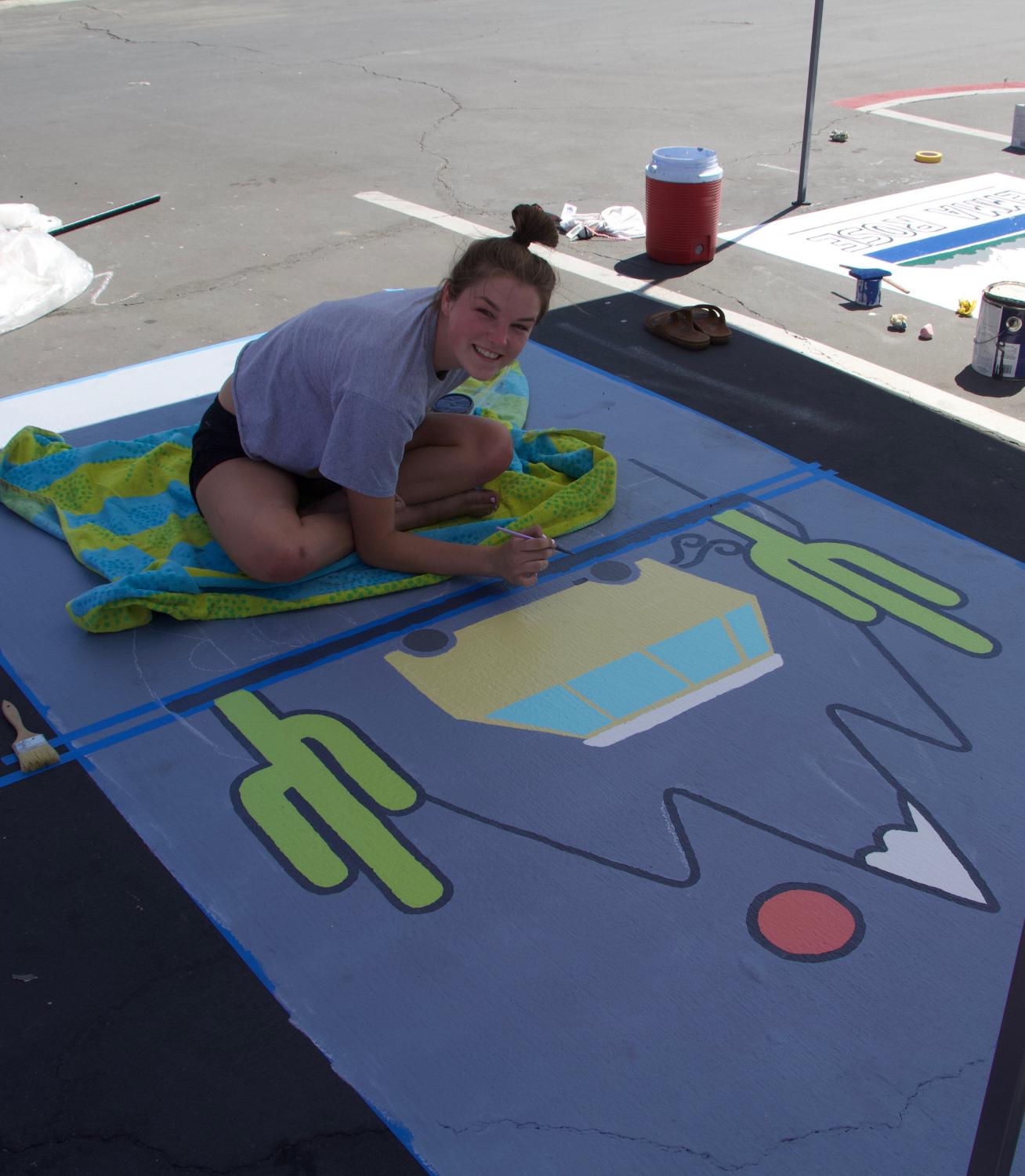 Seniors Paint Parking Spots