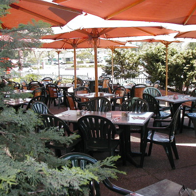 Outdoor dining area at Danielle's Creperie